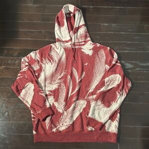 🔶SOLD🔶 Staple Men's Sycamore Jacquard Woven AOP Hoodie Burgundy, 2XL